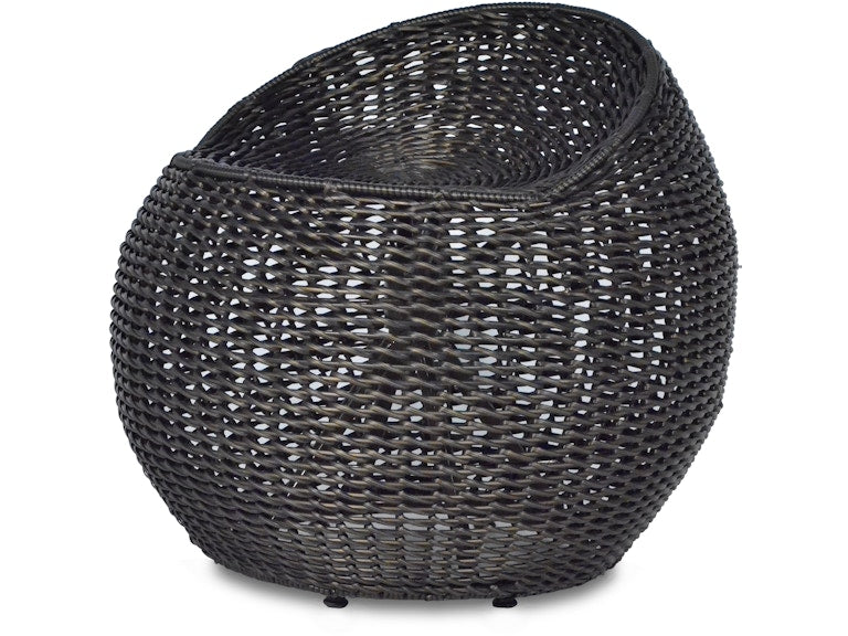 Outdoor Open Weave Wicker Swivel Stool - White