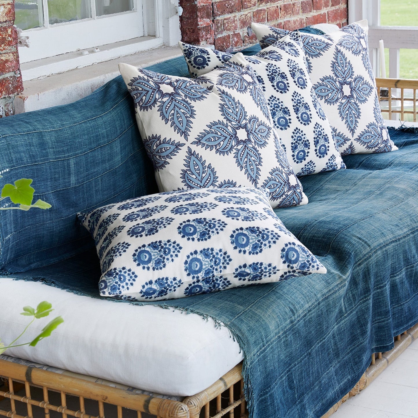 Adira Indigo Outdoor Pillow by John Robshaw