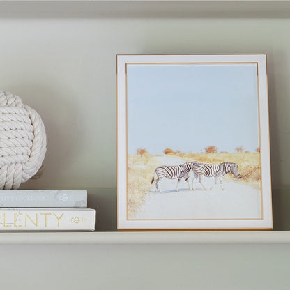 Enamel Frame - White with Gold Trim