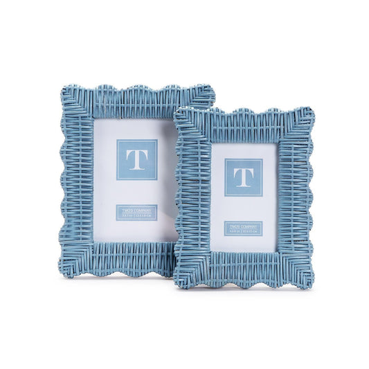 Wicker Weave Photo Frames - Blue