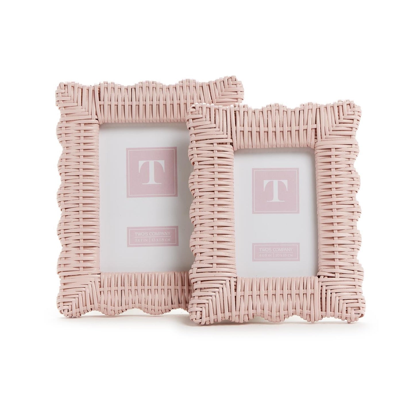Wicker Weave Photo Frames - Pink