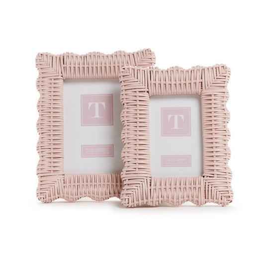 Wicker Weave Photo Frames - Pink