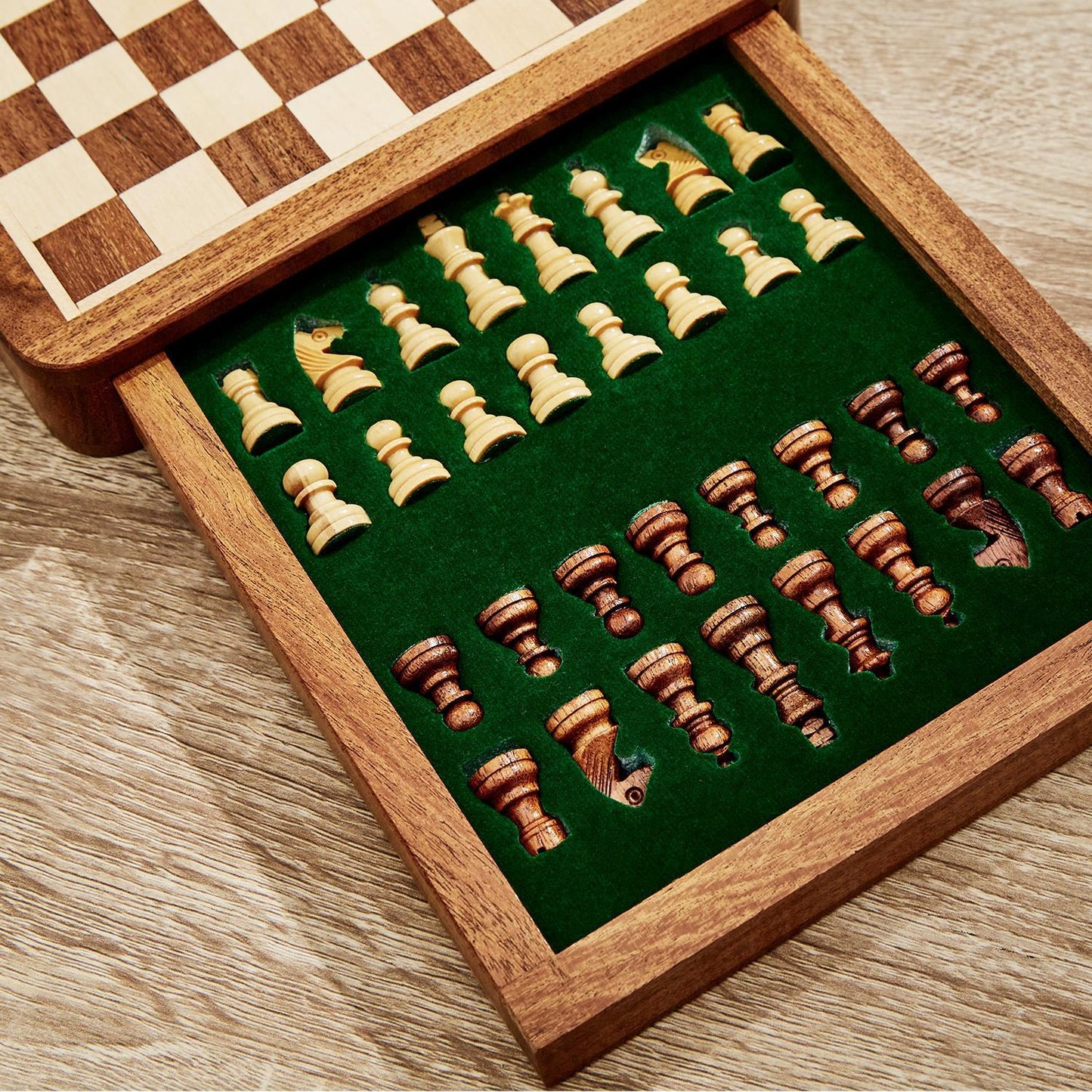 Magnetic Chess Set in Hand-Crafted Wood Box