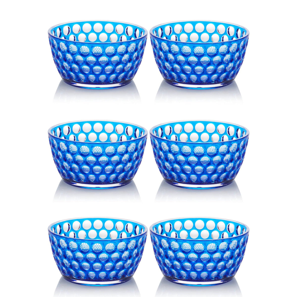 Lente Snack/Cereal Bowl in Royal Blue or White - Set of 6