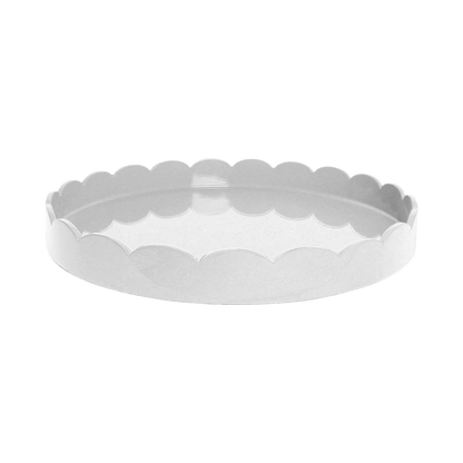 White Round Scallop Tray