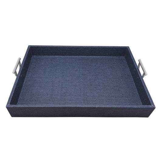 Grasscloth Tray in Sand or Indigo