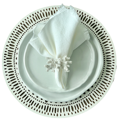White Fringe Napkins-Set of 4