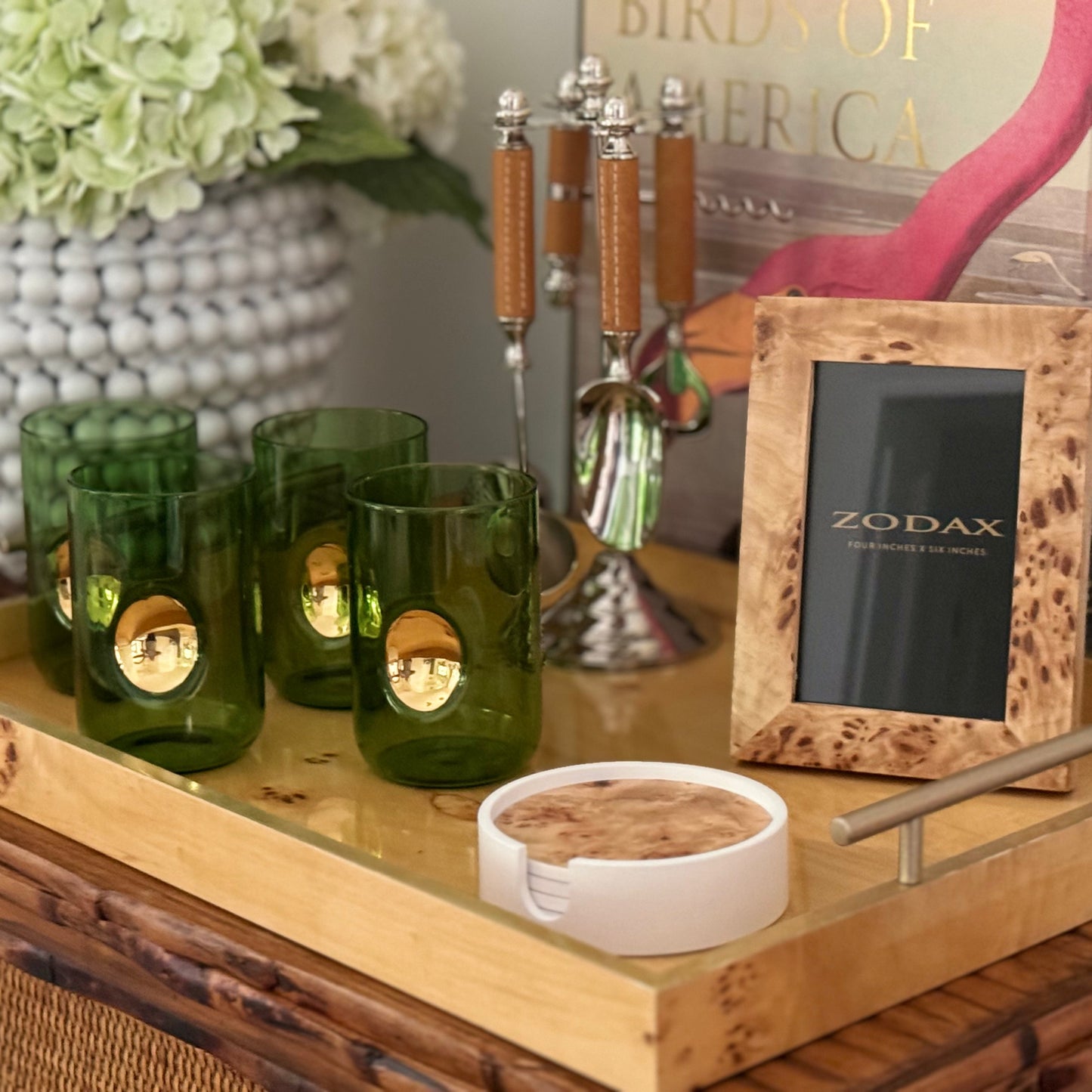 Aperitivo Tumbler with Gold Accent - Light Green - Set of 4