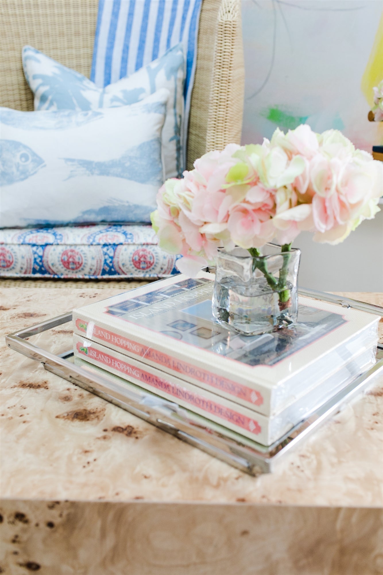 Light Pink Hydrangeas in Vase
