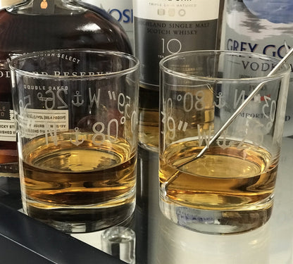 On the Rocks - Engraved Coordinates Glasses - Set of Two