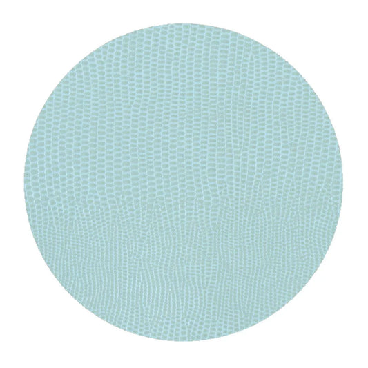 Faux Lizard Soft Aqua Coaster Round 8 with Felt Back (Set of 8)