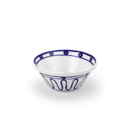 Blue Kyma Porcelain Bowls (Set of 4)