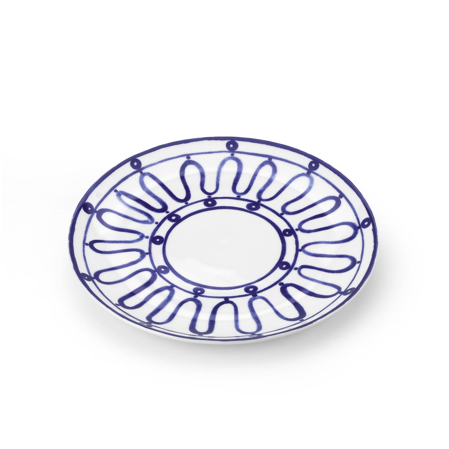 Blue Kyma Porcelain Dinner Plates (Set of 4)