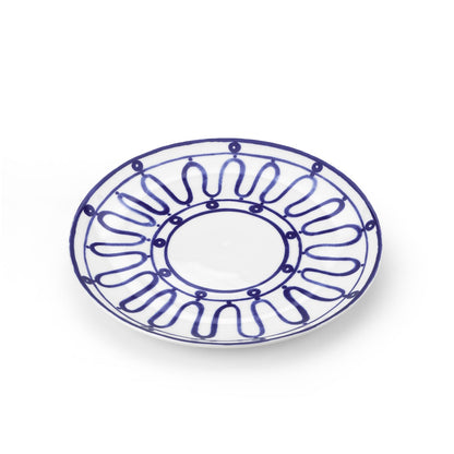 Blue Kyma Porcelain Dinner Plates (Set of 4)