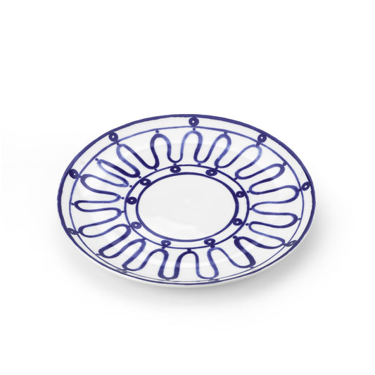 Blue Kyma Porcelain Dinner Plates (Set of 4)