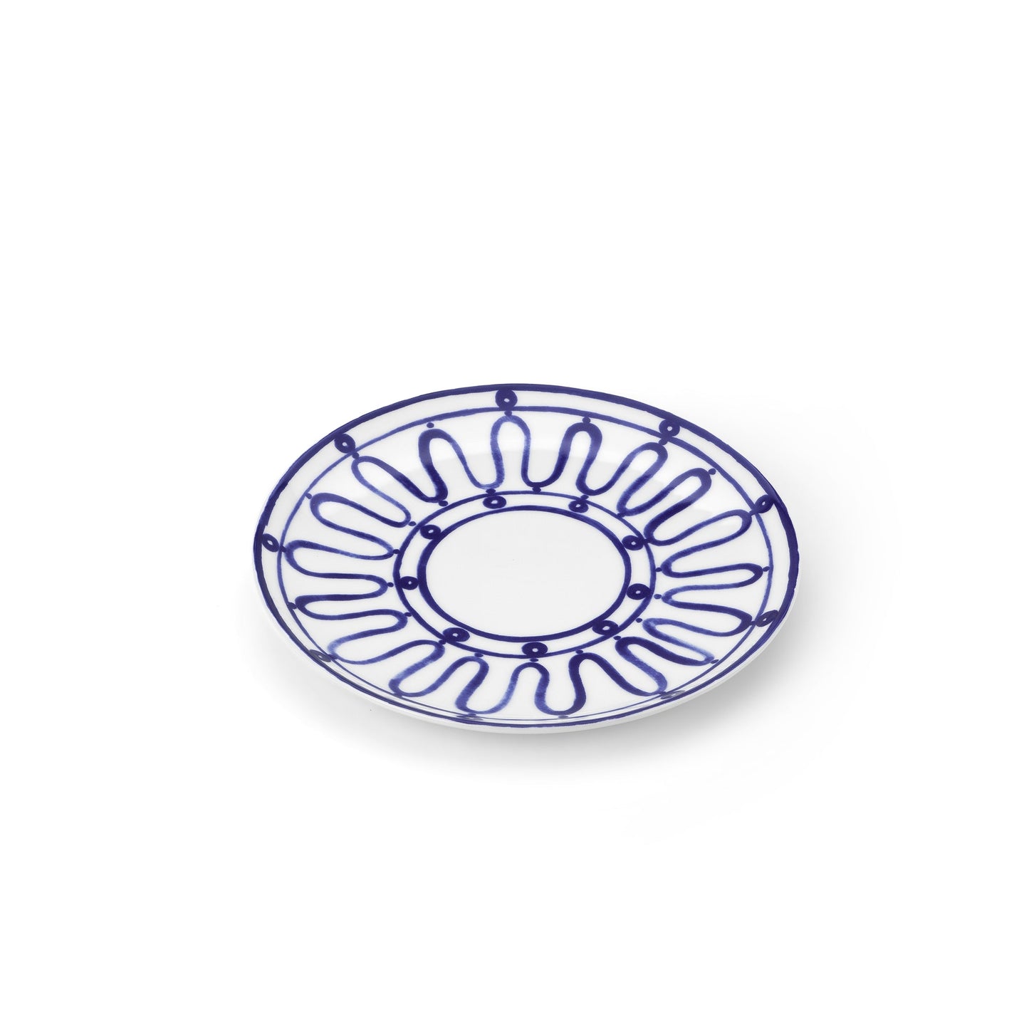 Blue Kyma Porcelain Dessert Plates (Set of 4)