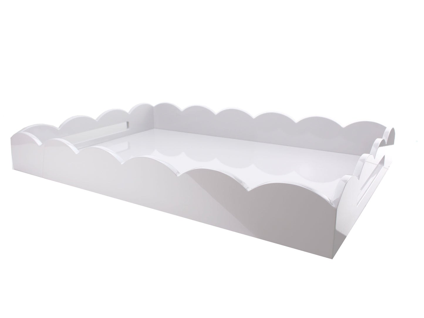 White Scalloped Edge Tray in Multiple Sizes