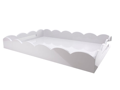 White Scalloped Edge Tray in Multiple Sizes