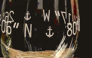 Vino-Engraved Coordinates Glasses - Set of Two