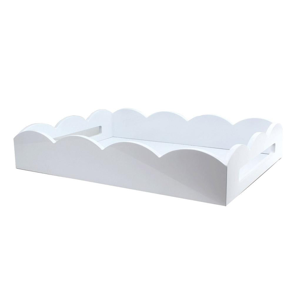 White Scalloped Edge Tray in Multiple Sizes