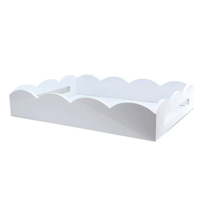 White Scalloped Edge Tray in Multiple Sizes